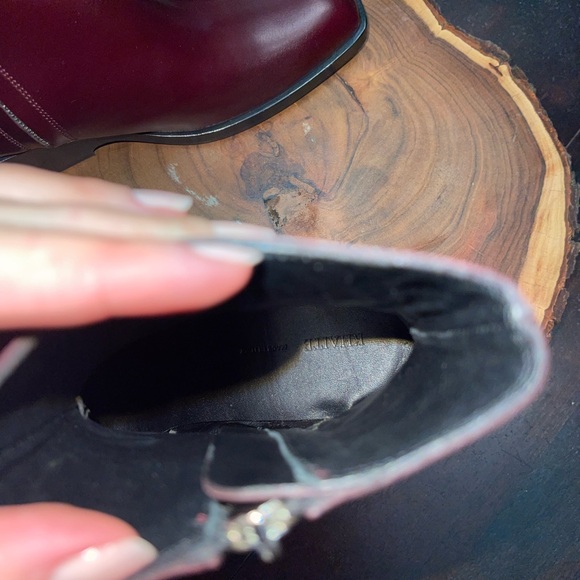 Khaite Hooper Calfskin Burgundy deep wine leather Ankle Booties - Picture 6 of 10